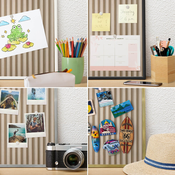 Tableau pour aimants cadre doré Lattes de bois