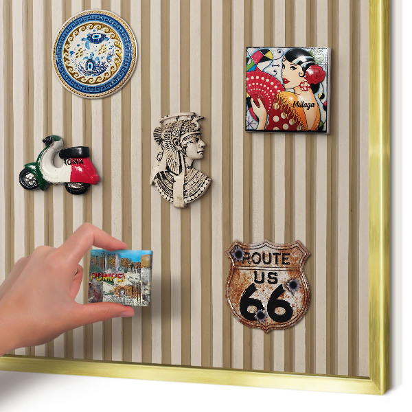 Tableau pour aimants cadre doré Lattes de bois