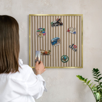 Tableau pour aimants cadre doré Lattes de bois