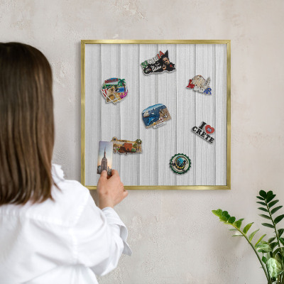 Tableau pour aimants cadre doré Rayures minimalistes