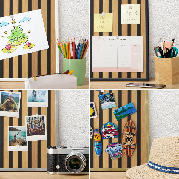Tableau magnétique avec cadre de couleur dorée Rythmes en bois