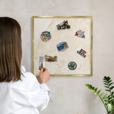 Tableau pour aimants cadre doré Marbre délicat