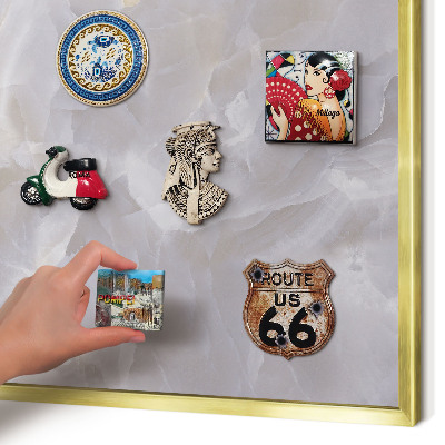 Tableau pour aimants cadre doré Élégance grise