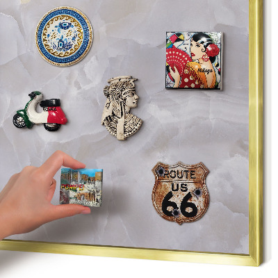 Tableau pour aimants cadre doré Élégance grise
