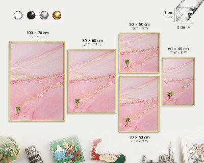 Tableau pour aimants cadre doré Élégance rose