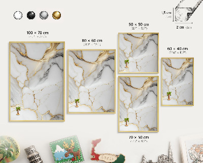 Tableau pour aimants cadre doré Marbre abstrait