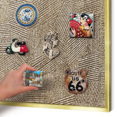 Tableau pour aimants cadre doré Motif géométrique