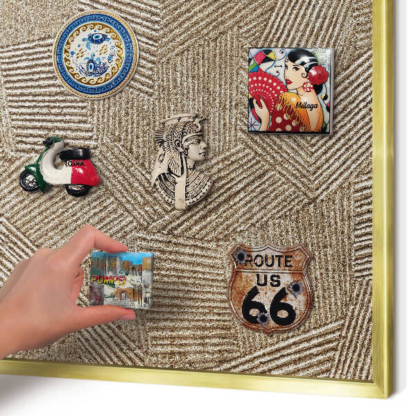 Tableau pour aimants cadre doré Motif géométrique