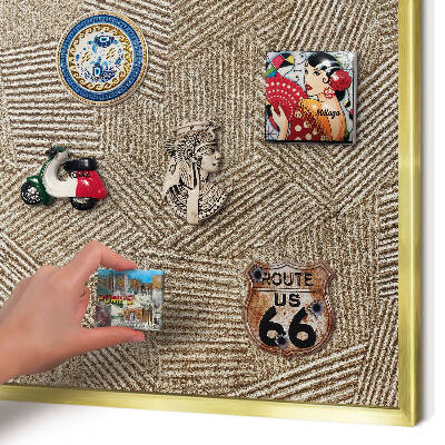 Tableau pour aimants cadre doré Motif géométrique