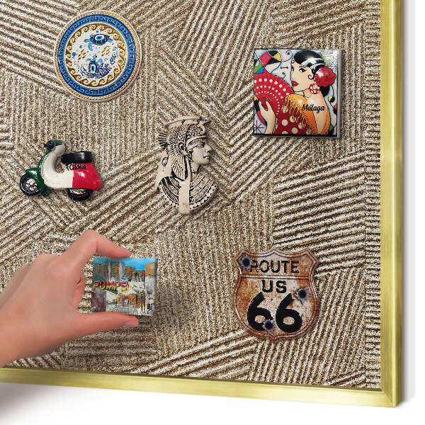 Tableau pour aimants cadre doré Motif géométrique