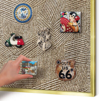 Tableau pour aimants cadre doré Motif géométrique