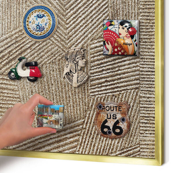 Tableau pour aimants cadre doré Motif géométrique