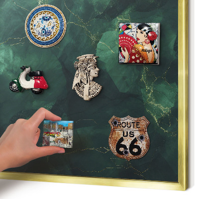 Tableau pour aimants cadre doré Profondeur verte