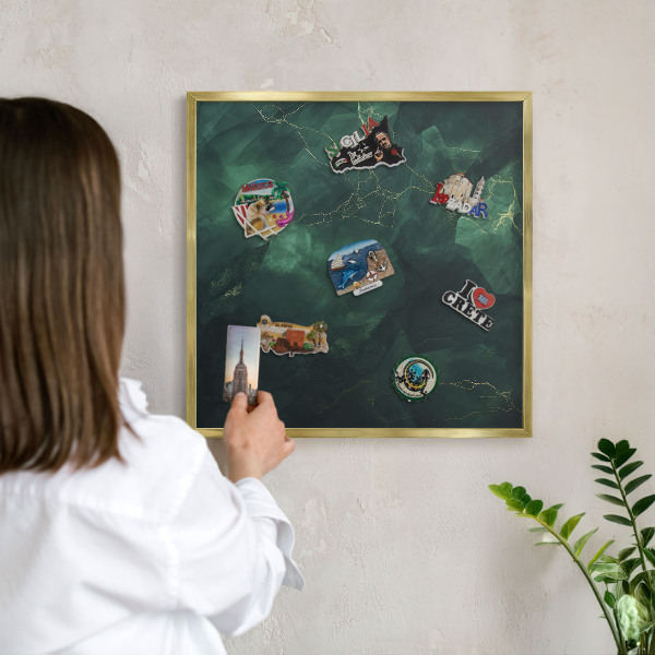 Tableau pour aimants cadre doré Profondeur verte
