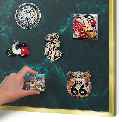Tableau pour aimants cadre doré Profondeur verte