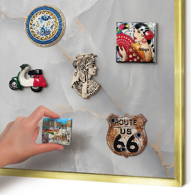 Tableau pour aimants cadre doré Veines grises