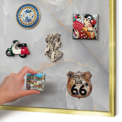Tableau pour aimants cadre doré Veines grises