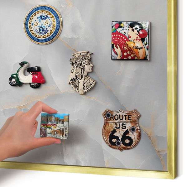 Tableau pour aimants cadre doré Veines grises