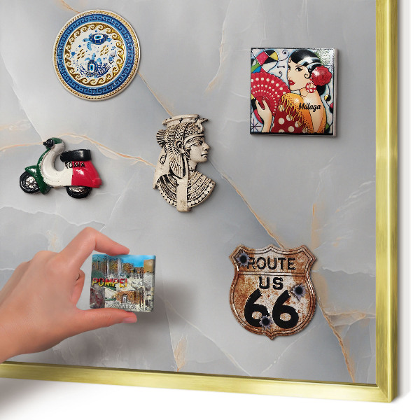 Tableau pour aimants cadre doré Veines grises