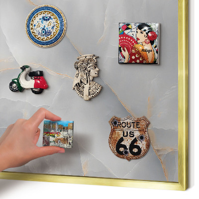 Tableau pour aimants cadre doré Veines grises