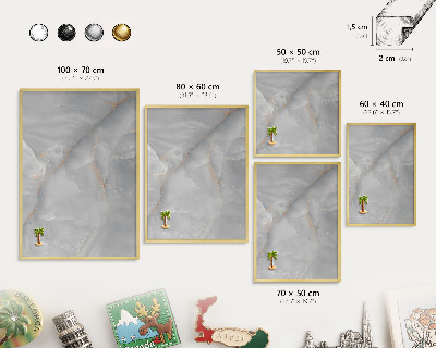 Tableau pour aimants cadre doré Veines grises