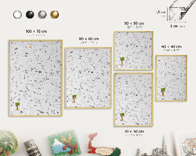 Tableau pour aimants cadre doré Style terrazzo