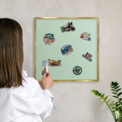 Tableau pour aimants cadre doré Vert menthe