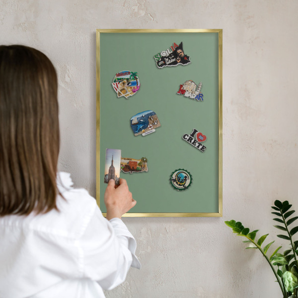 Tableau pour aimants cadre doré Vert délavé