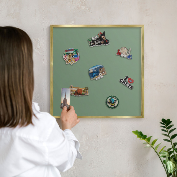 Tableau pour aimants cadre doré Vert délavé