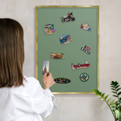 Tableau pour aimants cadre doré Vert délavé