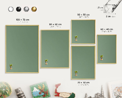 Tableau pour aimants cadre doré Vert délavé