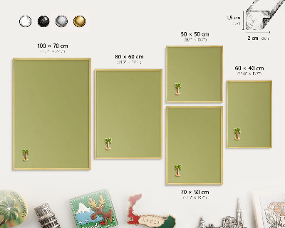 Tableau pour aimants cadre doré Vert vintage