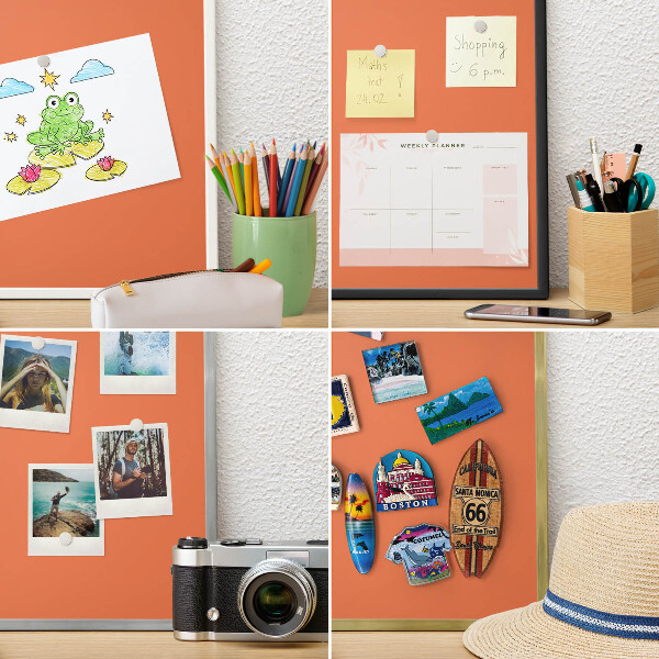 Tableau pour aimants cadre doré Orange fort