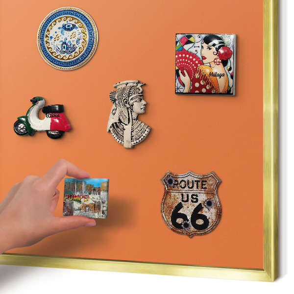 Tableau pour aimants cadre doré Orange fort