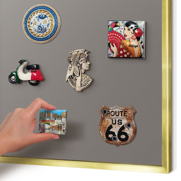 Tableau pour aimants cadre doré Gris foncé