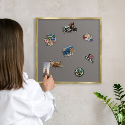 Tableau pour aimants cadre doré Gris foncé