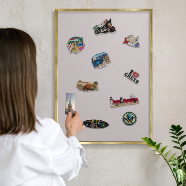 Tableau pour aimants cadre doré Gris cendré