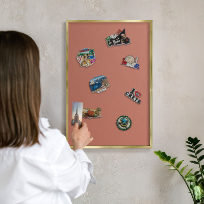 Tableau pour aimants cadre doré Couleur brique