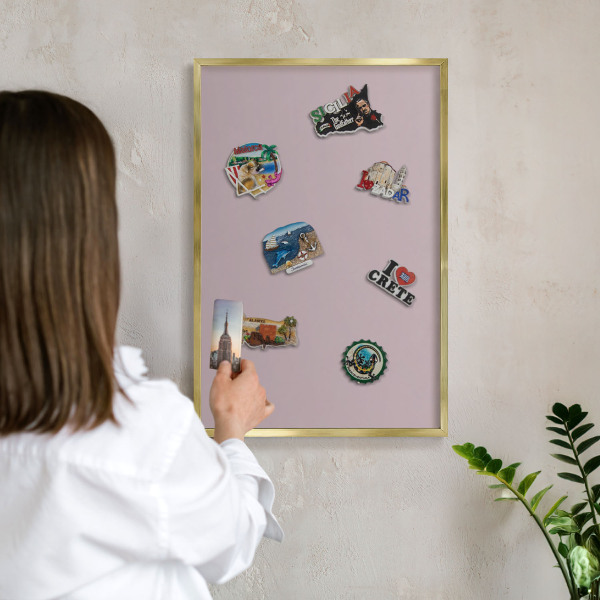 Tableau pour aimants cadre doré Lilas pastel