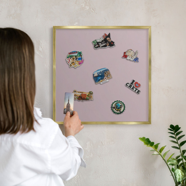 Tableau pour aimants cadre doré Lilas pastel