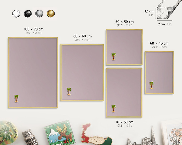Tableau pour aimants cadre doré Lilas pastel