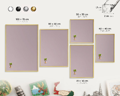 Tableau pour aimants cadre doré Lilas pastel