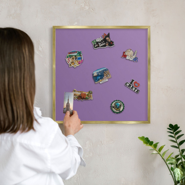Tableau pour aimants cadre doré Violet