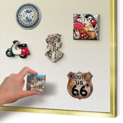 Tableau magnétique avec cadre de couleur dorée Dégradé crème