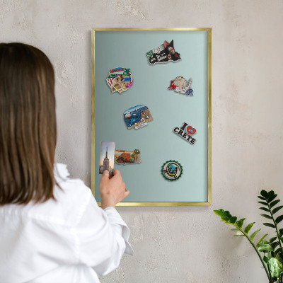 Tableau pour aimants cadre doré Dégradé turquoise