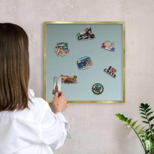 Tableau pour aimants cadre doré Dégradé turquoise