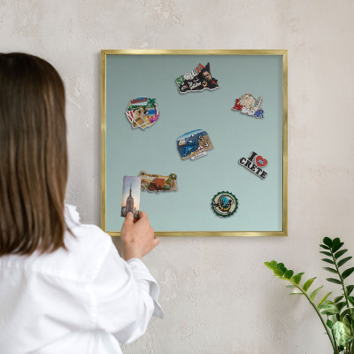 Tableau pour aimants cadre doré Dégradé turquoise