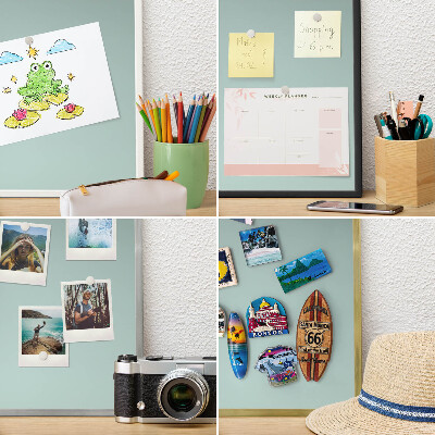 Tableau pour aimants cadre doré Dégradé turquoise