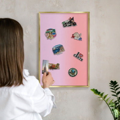 Tableau magnétique avec cadre de couleur dorée Gradient délicat