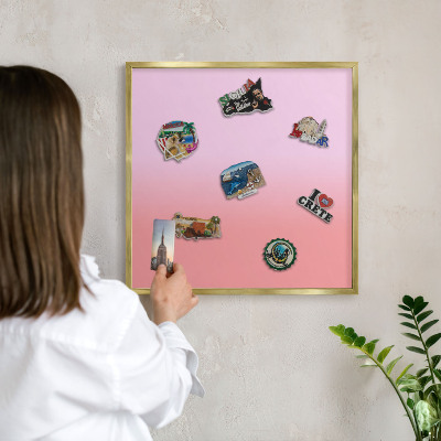 Tableau magnétique avec cadre de couleur dorée Gradient délicat